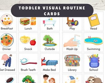 Toddler Visual Routine Cards: Montessori Homeschool Schedule (PDF)