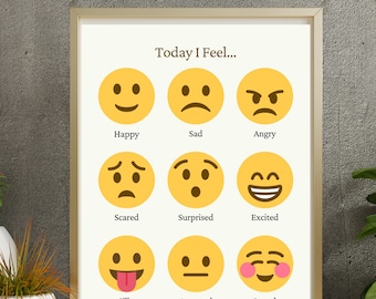 Diagramm der Gefühle von Kleinkindern, Gefühlstabelle der Emotionen, Homeschool Poster