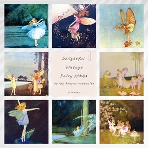 Vintage feeën digitale download Vintage Fairy Ephemera Fairy Art Junk Journal afdrukbare