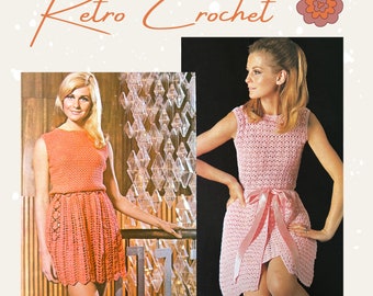 1960s Crochet Mini Dress Pattern: Vintage Sixties Style (PDF Pattern)