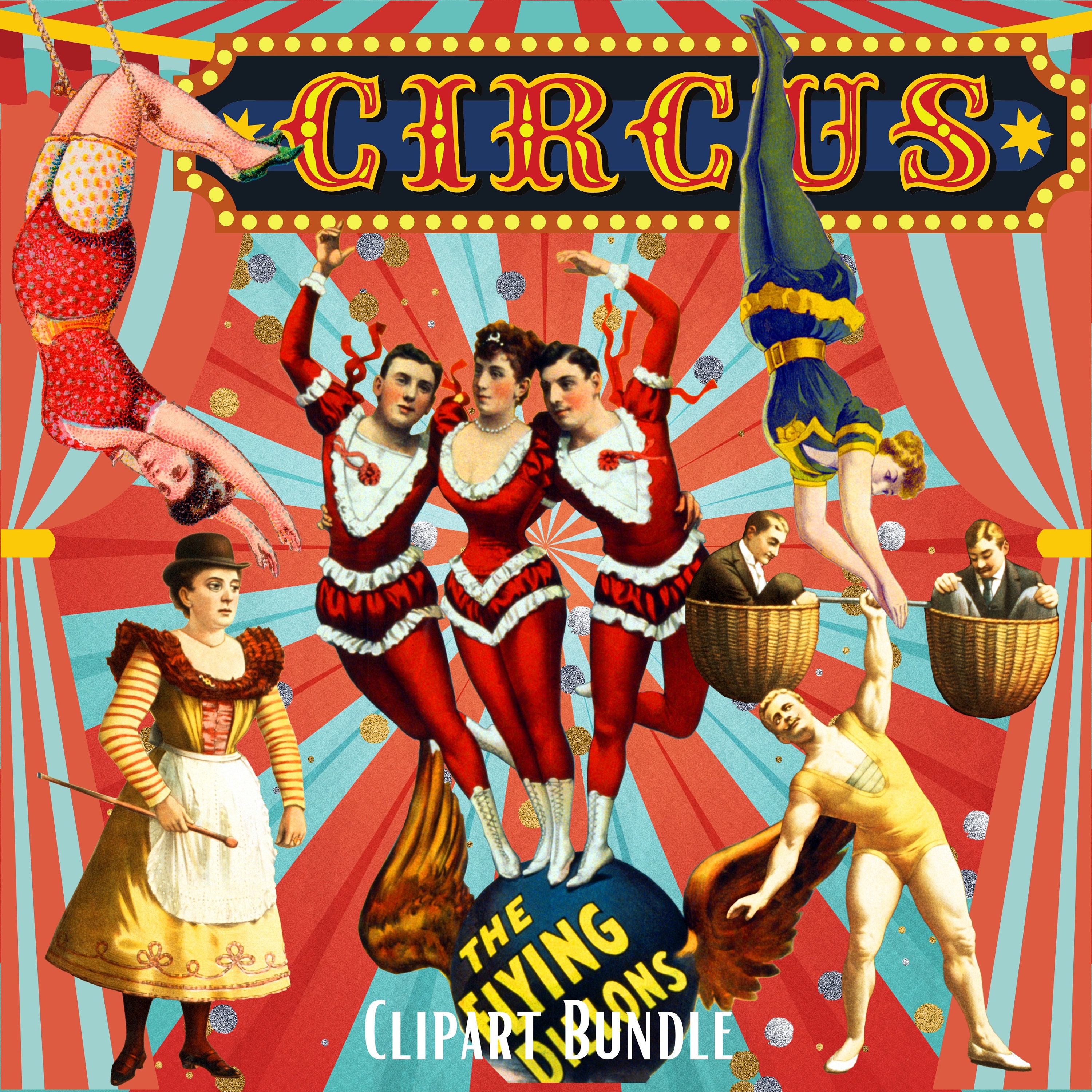 Victorian Circus Clipart Bundle Victorian Circus Acrobat Png - Etsy