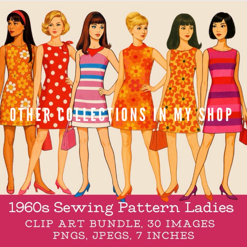Retro Americana Women Clipart: Patriotic USA Graphics (Digital Images) image 20