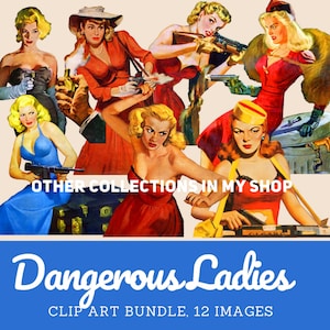 vintage dangerous ladies, 1940s women with guns, images of vintage crime women digital images