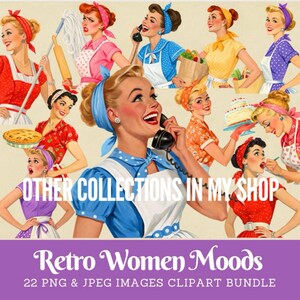 Retro Americana Women Clipart: Patriotic USA Graphics (Digital Images) image 17