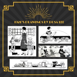1920er Jahre Hausfrau Volkskunst digitale Bilder 1920er Jahre Illustrationen Vintage Hausfrauen 1920er Jahre Küchenbilder