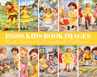 1950s Kids Book Illustration Images Vintage Children's Book Art (Digital Download)