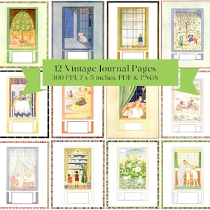 Edwardian Junk Journal Pages Printable Scrapbook Pages Edwardian Children&#39;s Book Illustrations Journal Ephemera