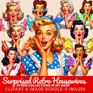 Retro Americana Women Clipart: Patriotic USA Graphics (Digital Images) image 15