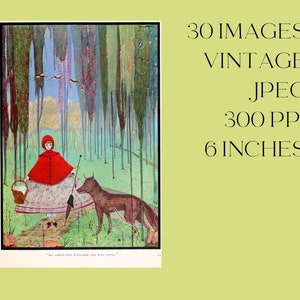 little red riding hood vintage book image from Edwardian book