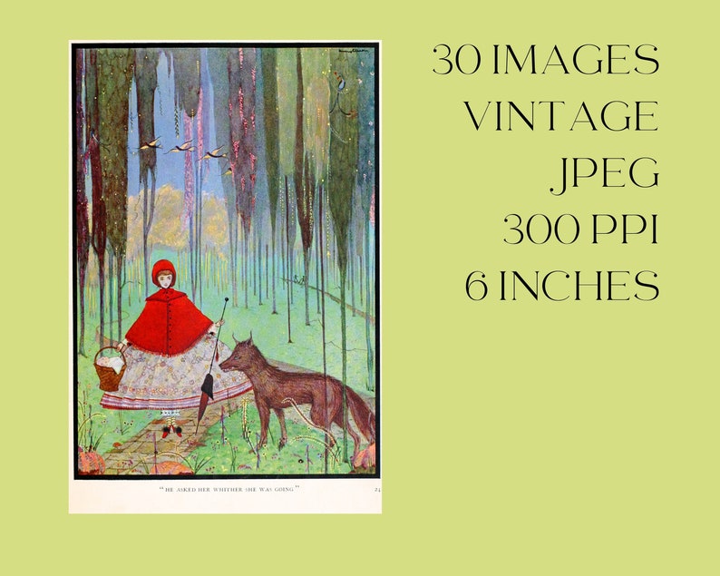 little red riding hood vintage book image from Edwardian book