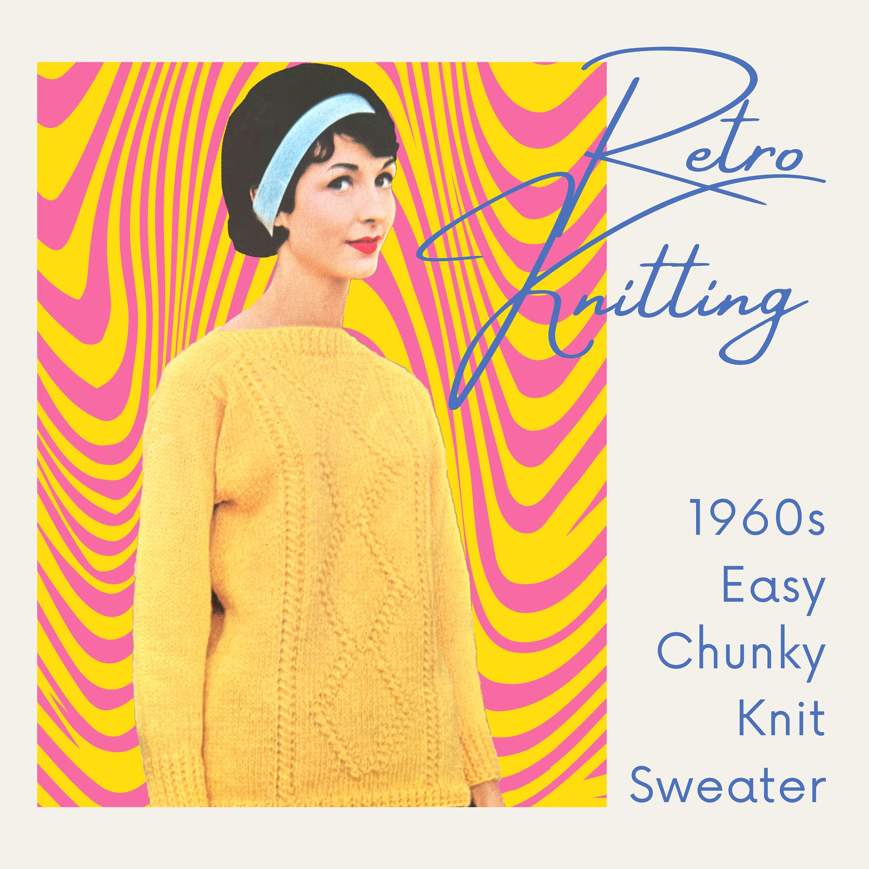 Woman's Chunky Knit Sweater Knitting Pattern Pdf Boat Neck