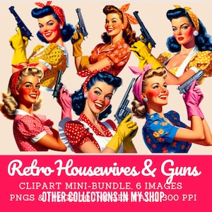 Retro Americana Women Clipart: Patriotic USA Graphics (Digital Images) image 13