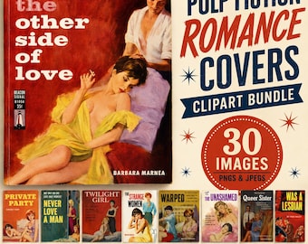 Vintage Lesbian Pulp Fiction Book Covers: 1940s-50s Clip Art (Digital Images)