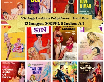 Vintage Lesbian Pulp Book Cover Art Prints: 1940s-50s (Digital Download)