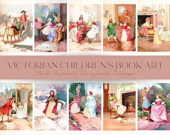 Victoriaanse kinderboekillustraties: vintage ephemera (digitale afbeeldingen)