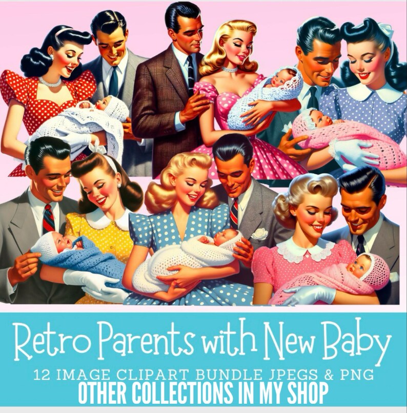 Retro Americana Women Clipart: Patriotic USA Graphics (Digital Images) image 16