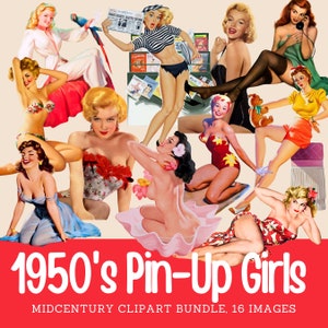 Vintage des années 1950 Pin Up Girls clipart Calendar Girls png