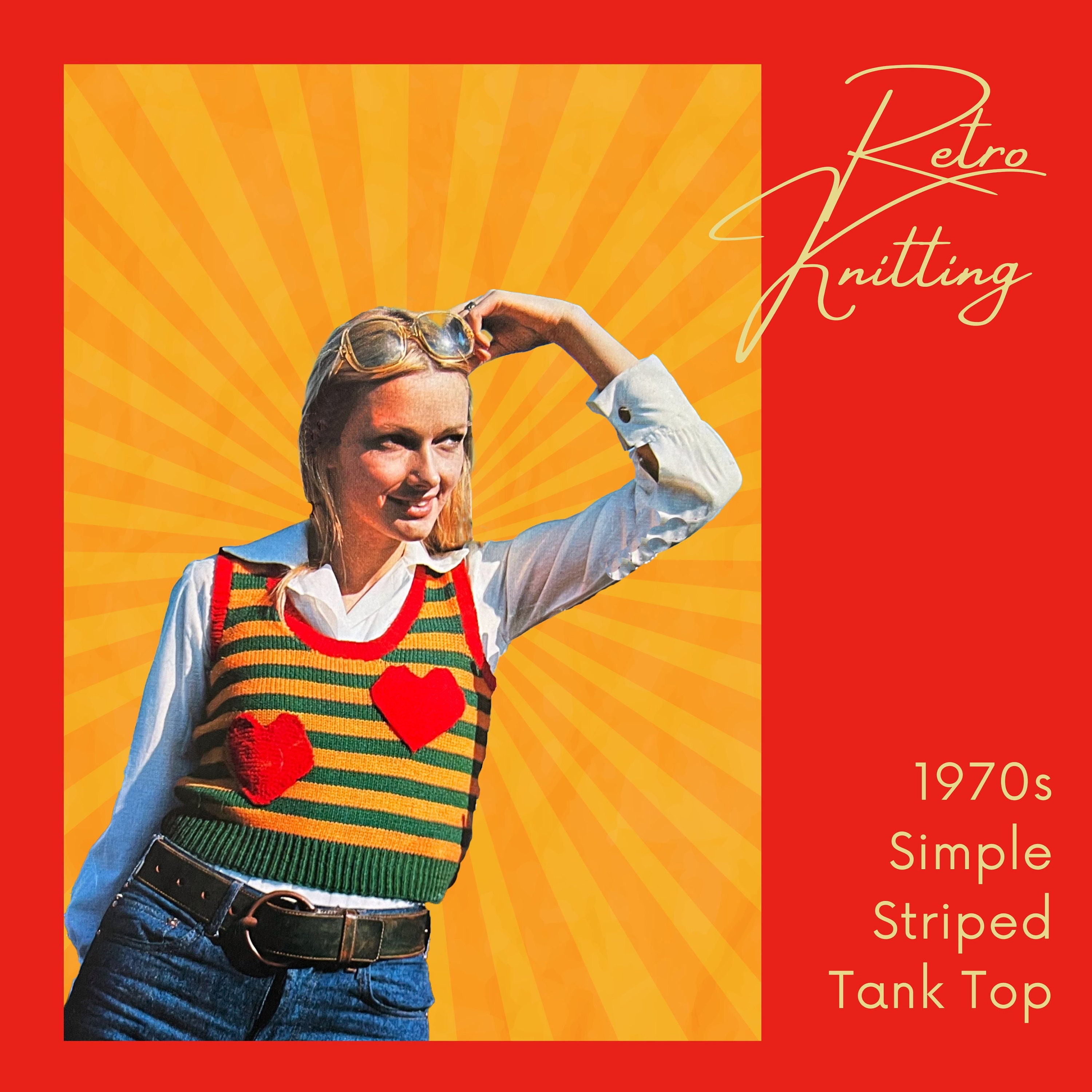 Best 70s Tank Top Striped Pattern 8 Ply Yarn - Etsy