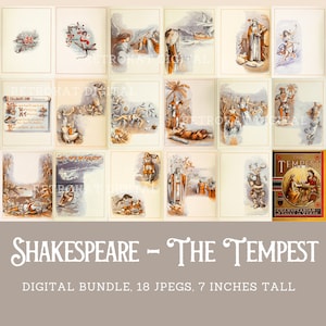 Druckbare Junk Journal Seiten Shakespeare Der Sturm Clipart Bundle Viktorianische Ephemera Shakespeare Digitale Bilder