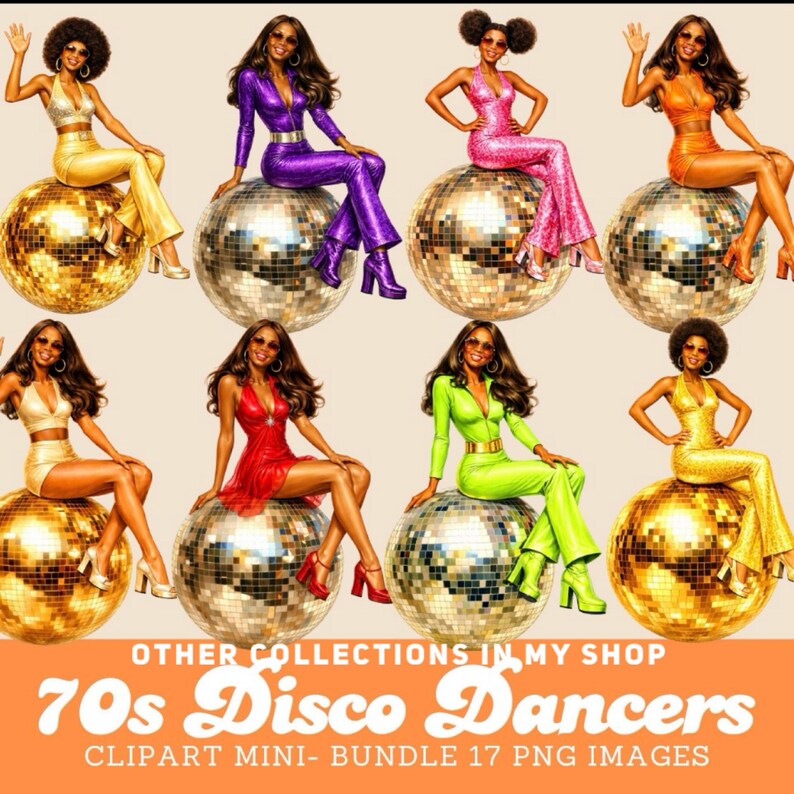 80s Fashion Clipart Bundle: Vintage Women PNGs (Digital Download) image 20