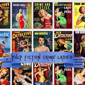 Pulp Fiction-kvinnor med clipart: Vintagebilder från 1950-talet (digitala)