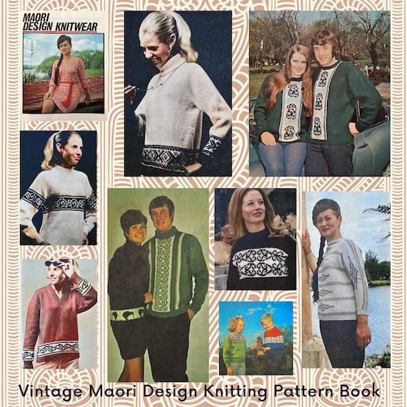 Vintage 1960s Maori Sweater Knitting Pattern Book (digital