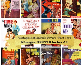 Vintage Lesbian Pulp Fiction Book Cover Art Prints (Digital Download)