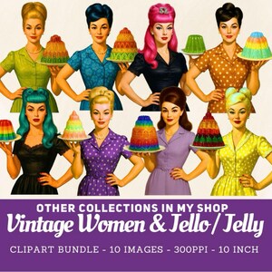 Retro Americana Women Clipart: Patriotic USA Graphics (Digital Images) image 18