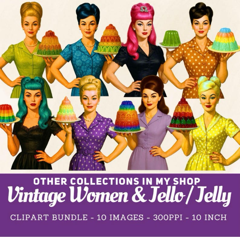 Retro Americana Women Clipart: Patriotic USA Graphics (Digital Images) image 18