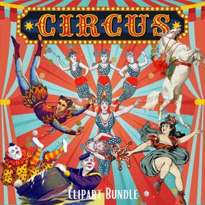 Victorian Circus Clipart Bundle Victorian circus acrobat png