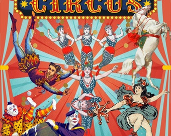 Victorian Circus Clipart Bundle – Vintage Acrobats, Clowns