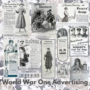 Eerste Wereldoorlog reclame WW1 kortstondige vintage reclame jaren 1910 reclamebundel vintage advertentie clipartbundel