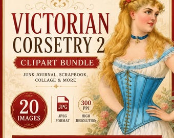Victorian Corset Clipart: Vintage Lingerie Graphics (Digital Images)