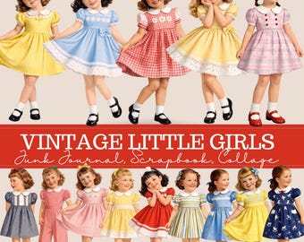 1950s Girls Fashion Clipart Bundle: Vintage Catalogue Images (Digital Images)