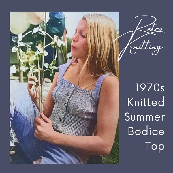 Women's Summer Top Knitting Pattern Retro Beach Wear Knitting Pattern PDF