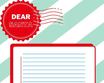 Dear Santa Letter Template Digital A4 (green)