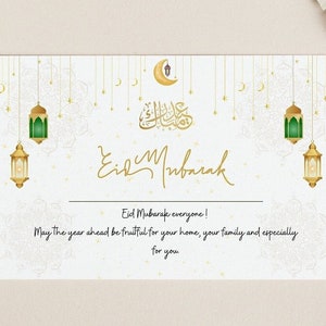 Eid Mubarak kaart digitale print Eid Mubarak Eid kaarten Eid decoratie