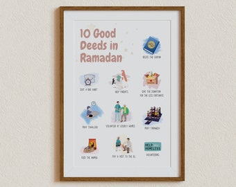 Ramadan Good Deeds Poster: Islamic Nursery Decor (Digital Download)
