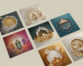 Eid Mubarak Card Set: Islamic Art Prints (Digital Print)