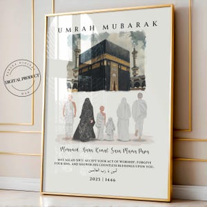 Personalisierte Umrah Mubarak Druck | Umrah Geschenk | Digitaldruck | Islamisches Poster | Eid Deko