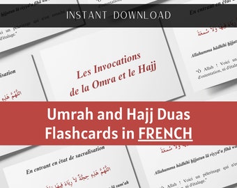 Umrah and Hajj Duas in French: Pilgrimage Flashcards (Digital Print)