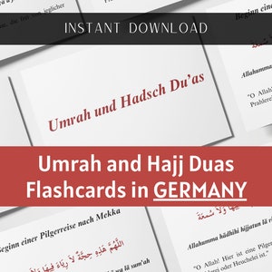 Omra et Hajj Duas en Allemagne Cadeau de la Omra Hadsch Omra Deutsch Cadeau personnalisé Cadeau de lAïd Impression numérique image 1