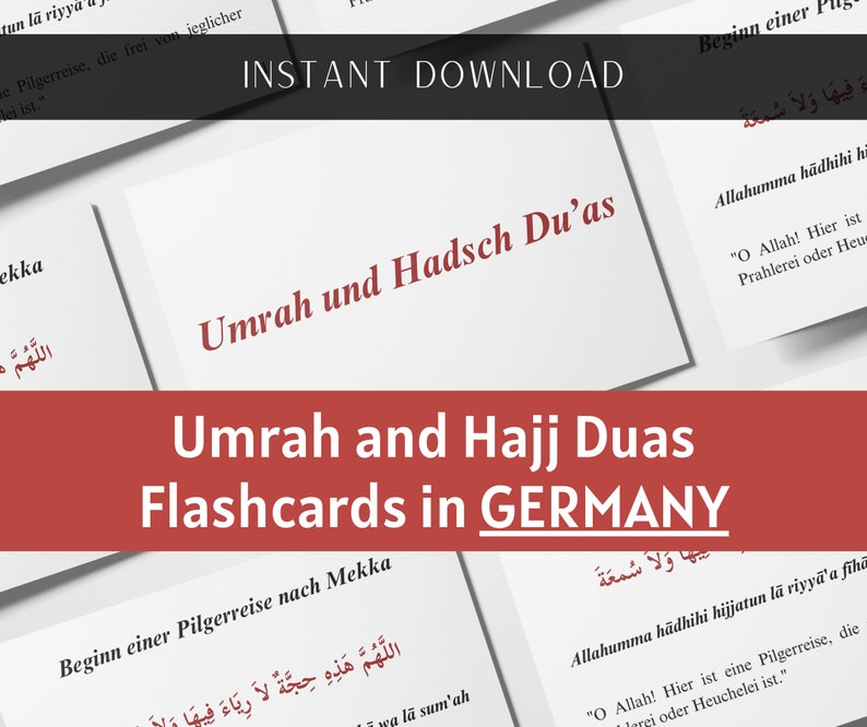 Umrah and Hajj Duas in Germany Umrah Gift Hadsch Umrah Deutsch Personalized Gift Eid Gift Digital Print image 1