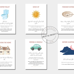 Set of 6 Duas for Kids Print | Printable Islamic Wall Decor Poster ...