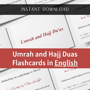 Umrah and Hajj Duas in English | Umrah Gift Hajj | Umrah Hajj Flashcards | Omra Gift | Eid Gift | Digital Print