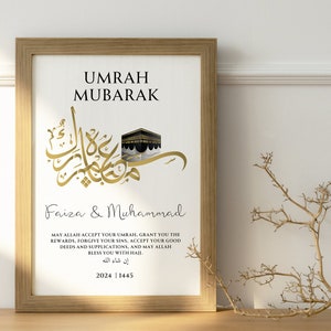 Personalized Umrah Mubarak Print Umrah Gift Digital Print Islamic Poster Eid Decoration image 7