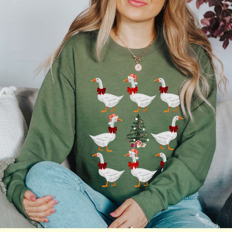 Silly Goose Sweater Christmas Crewneck Goose Jumper Cute Etsy