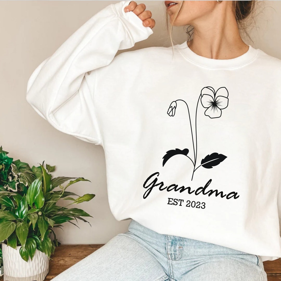 Custom Birth Flower Grandma Est 2023great Grandma Etsy
