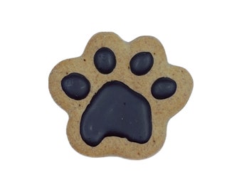 Petiscos Gourmet Paw Prints Decorados com Manteiga de Amendoim, 100% Naturais, Pacote com 6 Unidades.