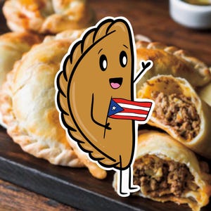Empanadilla Sticker -Empanadilla Character Sticker -Food Sticker -Puerto Rico Food Sticker